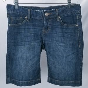 Dark Wash Blue Jean Bermuda Shorts Mossimo Size 7 Denim Vintage Y2K